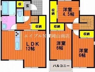 ヴィラージュ桜　Dの物件間取画像